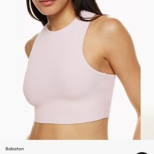 ARITZIA Sculpt Knit Racer Cropped Tank, size xs, light pink, NWOT